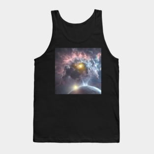 Planets Nebula Cloud In Dark Space Tank Top